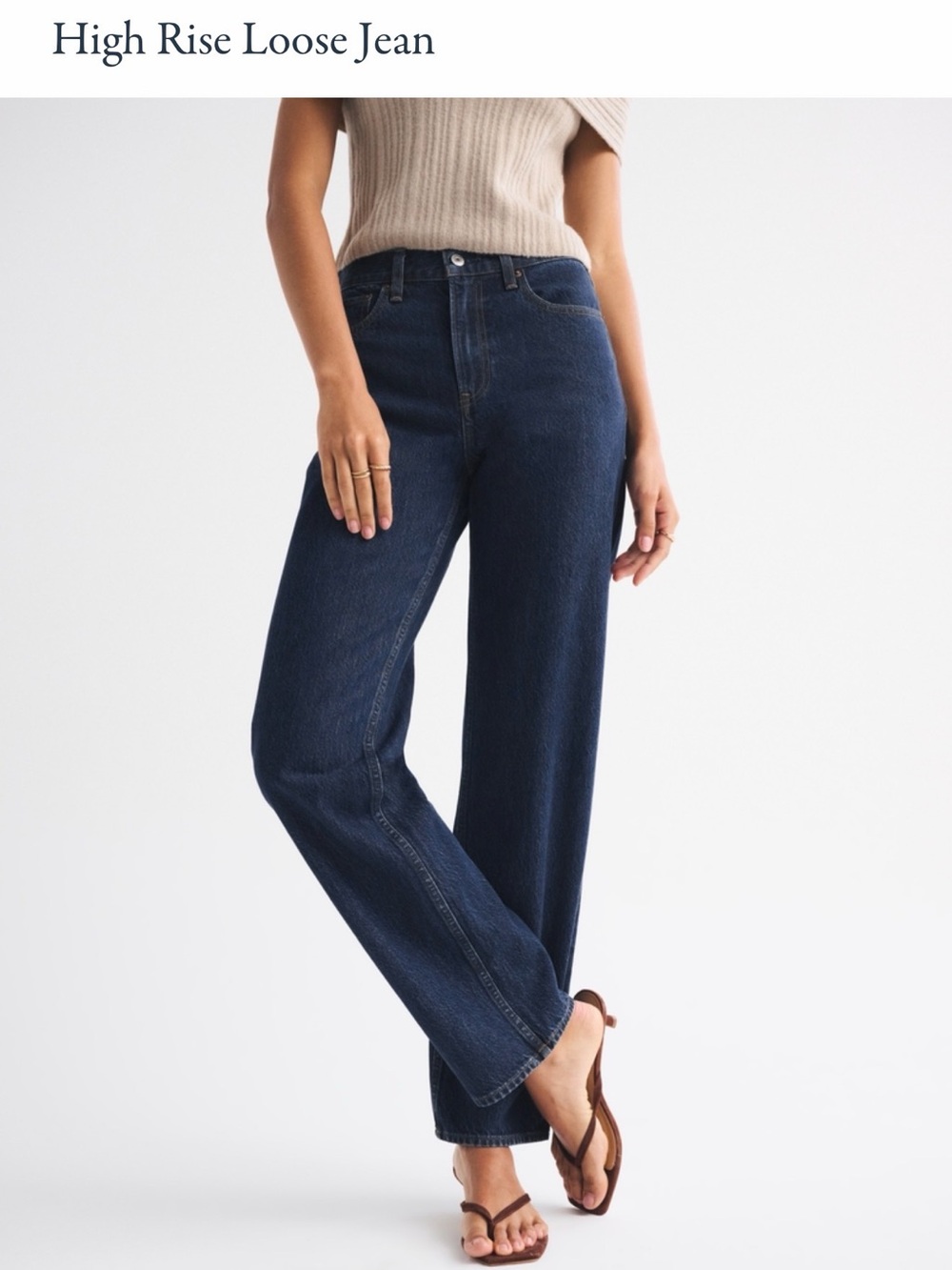 Abercrombie & Fitch High-Rise Loose Jeans - Dark Blue